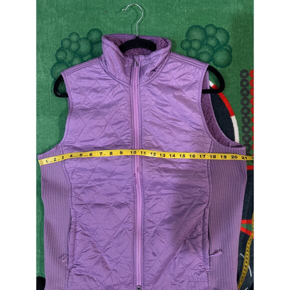 L.L.Bean Women’s Quilted Fleece Lined Vest Purple Lilac Size L Warm Outdoor - Picture 5 of 6